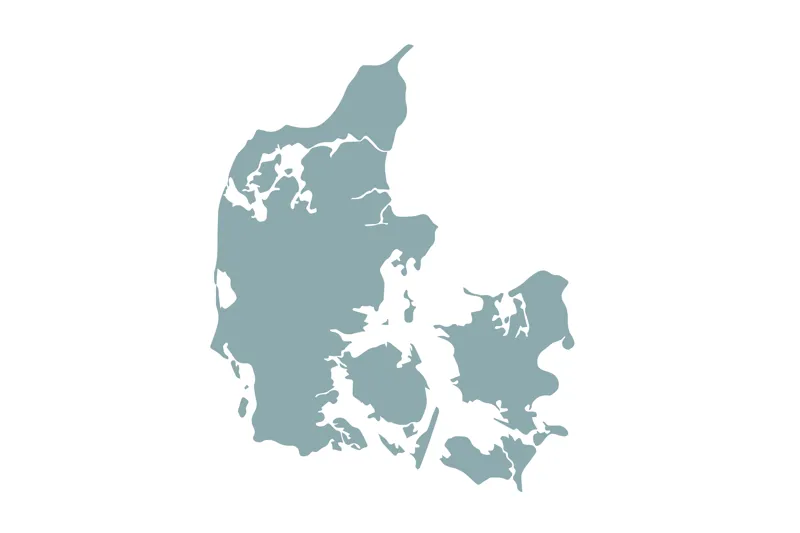 Danmarkskort uden øer